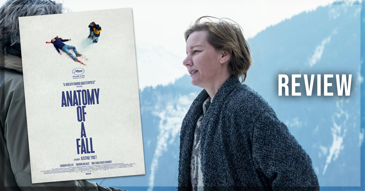 This is a banner for a review of the film Anatomy of a Fall.